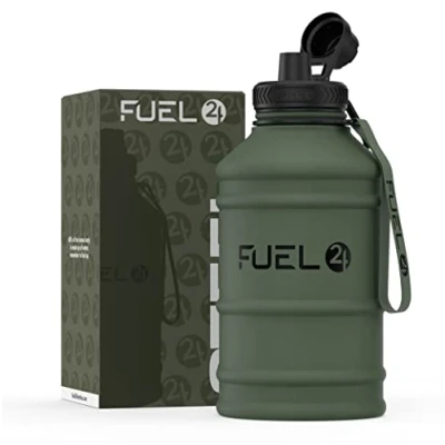 Image of Fuel24 1.3L/2.2L Water Bottle Metal STRONG, Drop &amp; Leakproof BPA free 1L 2L Stainless Steel (2 Litre) Large Gym Bottles for Men, Sports Bottle, Travel, Hiking