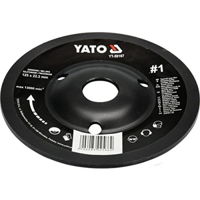 Image of YATO Professional Rasp Disc for Angle Grinder Selection 115 mm 125 Grinding Wood Art (125 No. 1 Straight, Offset, Full Surface)