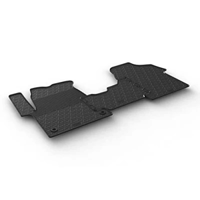 Image of Rubber car mats set (LHD) compatible with Citroen Jumpy/Peugeot Expert/Toyota Proace 2016 &amp; Opel Vivaro Cargo 2019 Fiat Scudo 2022 (G profile 3 pieces + mounting clips)