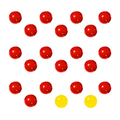 Image of Jagowa 21 Pcs Game Replacement Balls Plastic Marble Ball Compatible with Hungry Hippos, 19 Red and 2 Yellow (21 Pcs)