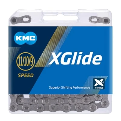 Image of KMC xGlide 9, 10 &amp; 11 Speed Chain, Grey, 126 Link