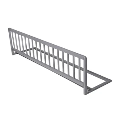 Image of Safetots Extra Wide Wooden Bed Guard, Grey, 38cm High x 140cm Wide, Toddler Bedrail for Safety, Secure Child Rail, Pre Assembled, Easy Installation