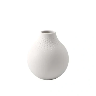 Image of Villeroy &amp; Boch Collier Blanc Vase Perle No. 3, 11x11x12 cm, Premium Porcelain, White