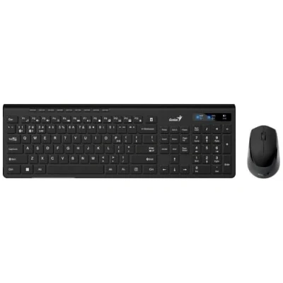 Image of Genius SlimStar 8230 Bluetooth 5.3 and 2.4GHz Wireless Keyboard Mouse Set, 12 Multimedia Function Keys, Full Size UK Layout, Optical Sensor Mouse, 1200dpi, Connect up to 3 devices simultaneously