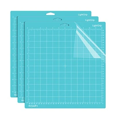 Image of 3Pcs Cutting Mat for Cricut, 12X12 Lightgrip Mat, Non Slip&amp;Durable Replacement Compatible with Cricut Maker/Explore Air 2/Air/One Blue