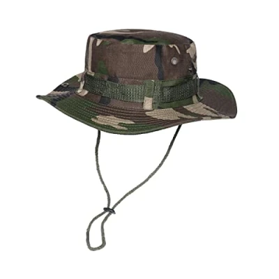 Image of ARG Booni Hat Out Door Fishing Wide Brim Sun UV Protect Safari Foldable Adjustable Chin Strip Jungle Cap Bucket Lassic Cowbow for Camping Hiking Fashing Traveling (Camouflage)