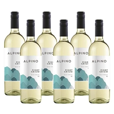 Image of Case of 6 Alpino Pinot Grigio White Wine 75cl 12.5% abv