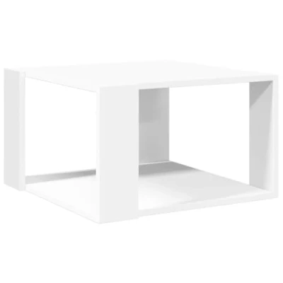 Image of vidaXL Coffee Table Square Accent Side with Storage Modern White Engineered Wood for Living Room, Lounge, Bedroom 51.5x51.5x30 cm