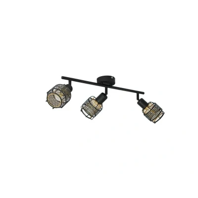 Image of Lindby Eudoria ceiling spotlight 3 bulb black/gold