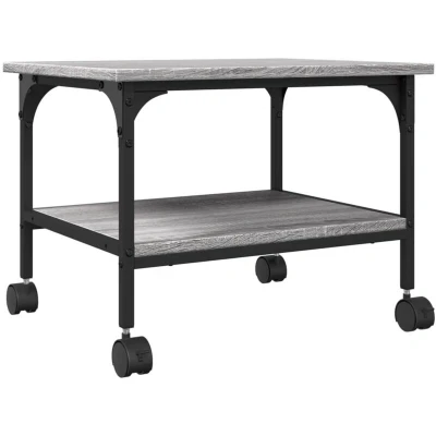 Image of vidaXL Printer Stand 2 Tier Grey Sonoma 50x40x38 cm Engineered Wood