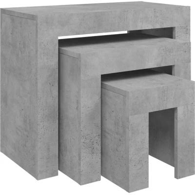 Image of vidaXL Nesting Coffee Tables 3 pcs Concrete Grey Engineered Wood