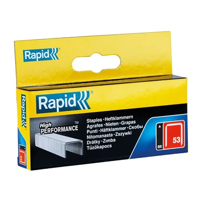 Image of Rapid High Performance Staples, No.53, Leg Length 12 mm, 11859625 2500 Pieces, Silver