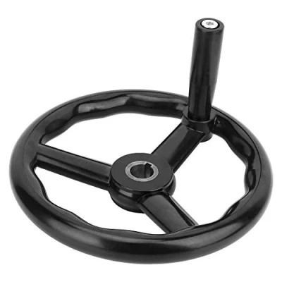 Image of Hand Wheel, 250 * 25mm 3 Spoked Milling Wheel Bakelite Plastic Insulation Lathe Handwheel Anti Slip with Handle for Machine Tool