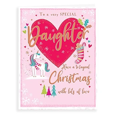 Image of Piccadilly Greetings Modern Christmas Card Daughter 8 x 6 inches