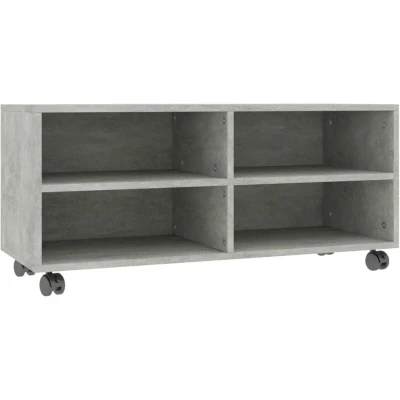 Image of vidaXL TV Cabinet with Castors Concrete Grey 90x35x35 cm Engineered Wood