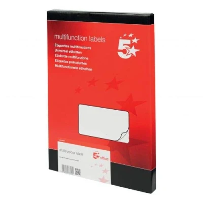 Image of 5 Star Office 940437 99 x 93 mm Laser Copier and Inkjet Multipurpose Label White (Pack of 100)