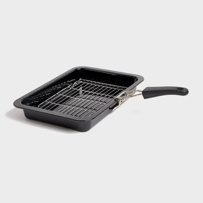Image of Enamel Folding Handle Non Stick Grill Pan
