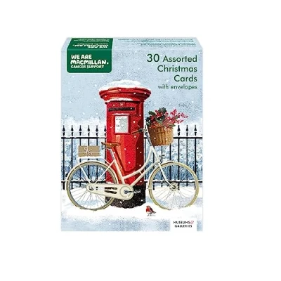Image of Museums &amp; Galleries Macmillan Charity Christmas Cards Assorted Festive Designs Eco Friendly and Recyclable Pack of 30