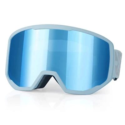 Image of EXP VISION Ski Goggles, Anti fog Snow Snowboard Goggle OTG Dual lens with 100% UV400 Protection for Men Women (Grey Frame Dream Blue)