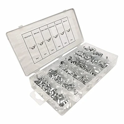 Image of 150pcs Wing Nuts Butterfly Hand M5 M6 M8 Zinc Plated Steel Screws Fastening Parts Assortment Kit with Box