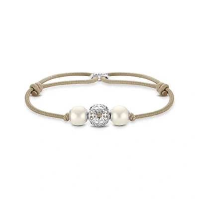 Image of Thomas Sabo A2079 811 11 L22V Unisex Green Bead Bracelet 925 Sterling Silver