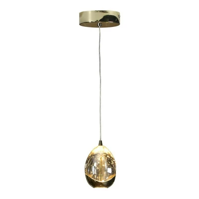 Image of Rocao Single Suspension Pendant Light, Gold, Champagne