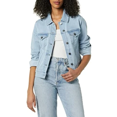Image of Amazon Essentials Women&#039;s Jeans Jacket (Available in Plus Sizes), Light Wash, M