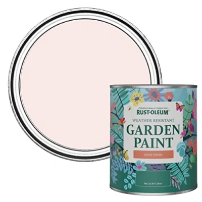 Image of Rust Oleum Pink Mould Resistant Garden Paint In Satin Finish China Rose 750ml