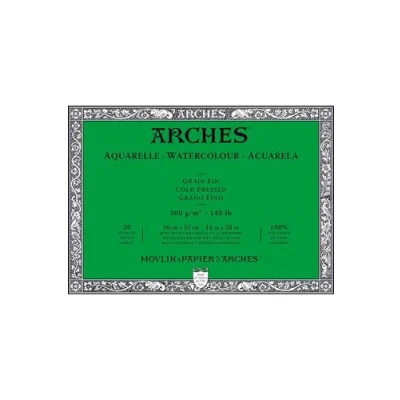 Image of ARCHES A1795063 Bloc Enc 4L 36x51 20H Aquarelle 100% Fine 300g Blanc NAT, White Natural