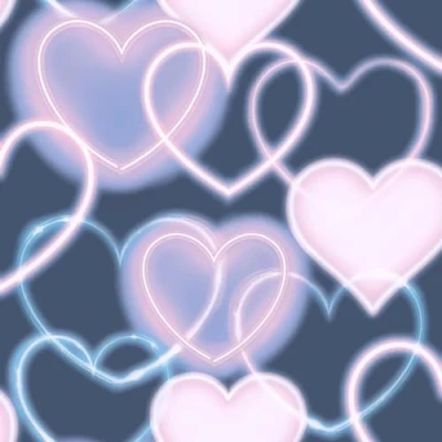 Image of Neon Heart Wall Navy Pink Wallpaper Modern Contemporary Trendy Stylish Children&#039;s Room Feature