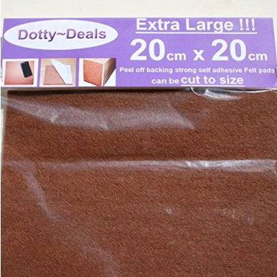 Image of 4x Extra Large 20cm X Square Self Adhesive Felt Floor Protector Pads