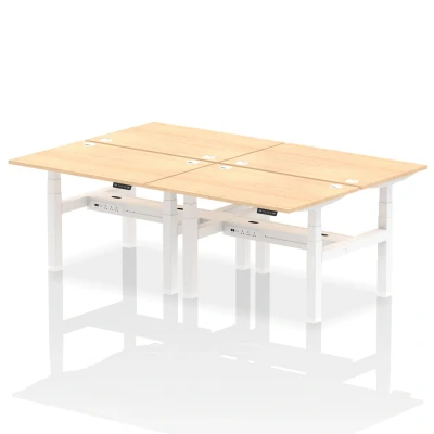 Image of Air B2B 1200x800mm Height Adjustable 4P Bench Desk CP Maple/White