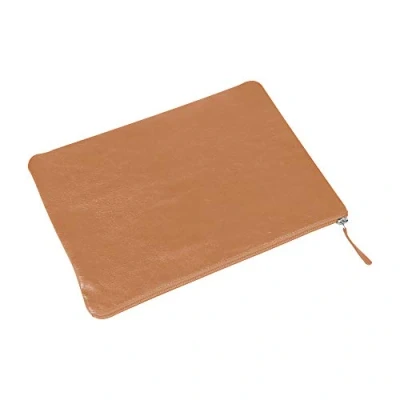 Image of Clairefontaine Ref 410008C Cuir&#039; Leather Universal Flat Pocket 23 x 32cm, Made From Genuine Lambskin Leather, Metal Zip With Puller Black