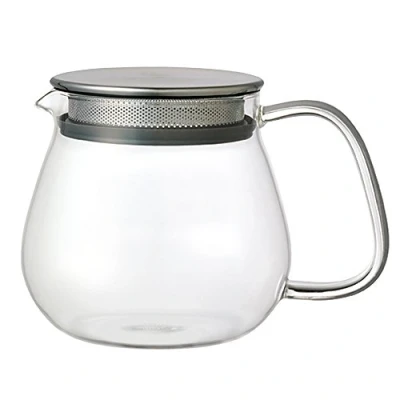 Image of Kinto Unitea 460 ml One Touch teapot Heat resistant Glass with stainless steel filter and lid