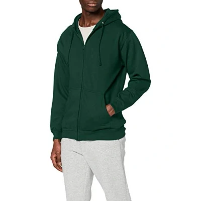 Image of AWDis Just Hoods Men&#039;s Zoodie Hoodie, Green (Bottle Green), X Large