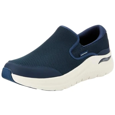 Image of Skechers Men&#039;s Arch FIT 2.0 Vallo Slip On, Navy Mesh/Leather, 8 UK
