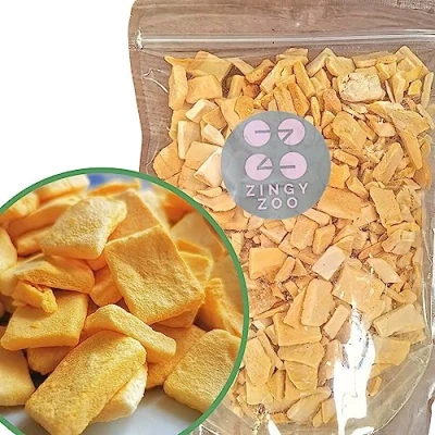 Image of Freeze Dried Mango Chunks XL 300g Pure Natural Fruits GF Raw Vegan Mill for Powder or Eat as Dry Snack Fresh Fruit Taste Mangoes ZingyZoo