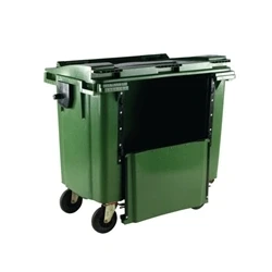 Image of Wheelie Bin With Drop Down Front 1100 Litre Green