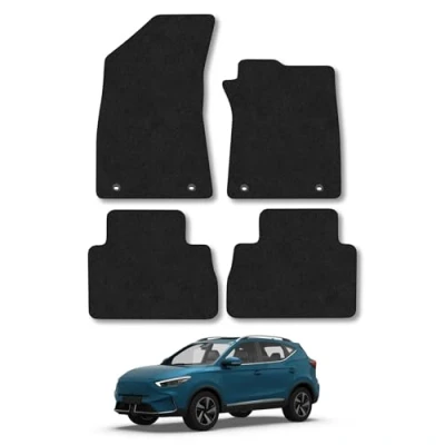 Image of Car Mats Compatible with Mg Motor Uk Zs Ev (2020 2021) Tailored Fit Black Carpet Floor Set Accessory Custom 4 Pieces Anti Slip Backing &amp; Binding Trim Edge