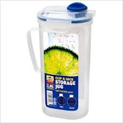 Image of 3 x 2 Litre Clip &amp; Lock Plastic Juice Drinks Jugs Storage Kitchen Party Jug