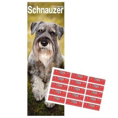 Image of Schnauzer Calendar 2025 Slimline with FREE Organisational Stickers