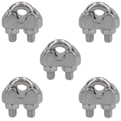 Image of 5mm Wire Rope/Cable Grip/Clamp Stainless Steel 316 Marine Grade 5 Pack