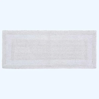 Image of HOMESCAPES Long Bath Mat, Runner, Luxury 1600gsm Extra Soft 100% Cotton, Reversible Bathroom Mats Non Slip, Washable, Super Absorbent, Quick Dry, White Large Rug, 40 x 100 cm
