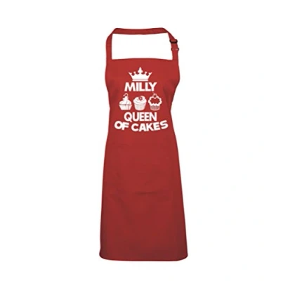 Image of Edward Sinclair PERSONALISED Queen of Cakes RED Cooking Baking Apron