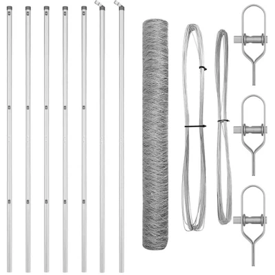 Image of vidaXL Hexagon Fence 1.4 x 10 m Galvanised Steel