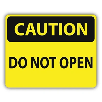 Image of Postwalldecor Caution Do Not Open Slogan Sign Car Bumper Sticker Decal 12 x 10 cm