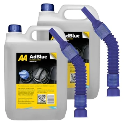 Image of AA AdBlue Diesel Exhaust Fluid Additive, 2 x 5 Litres, Easy Pour Spout