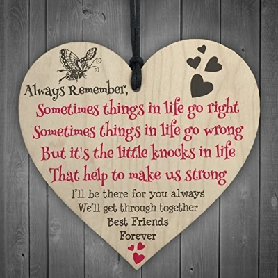 Image of RED OCEAN Best Friends Forever Friendship Love Heart Gift Hanging Plaque Home Family Friend Colleague Present Sign