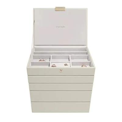 Image of Stackers Oatmeal Classic Medium Jewellery Box, Set of 5
