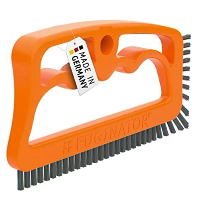 Image of FUGINATOR® Grout Brush Orange/Grey for Cleaning Joints in Wall &amp; Floor Tiles, Bathroom, Kitchen Household